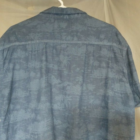 Private Member Men's XL Blue Hawaiian Short Sleeve Button Up Shirt - Picture 6 of 11